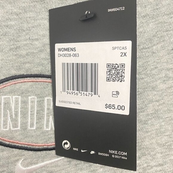 Nike Sportswear Plus Size Heather Gray Sweat Shorts Romper w/Pockets Size 2X NWT - Picture 8 of 12